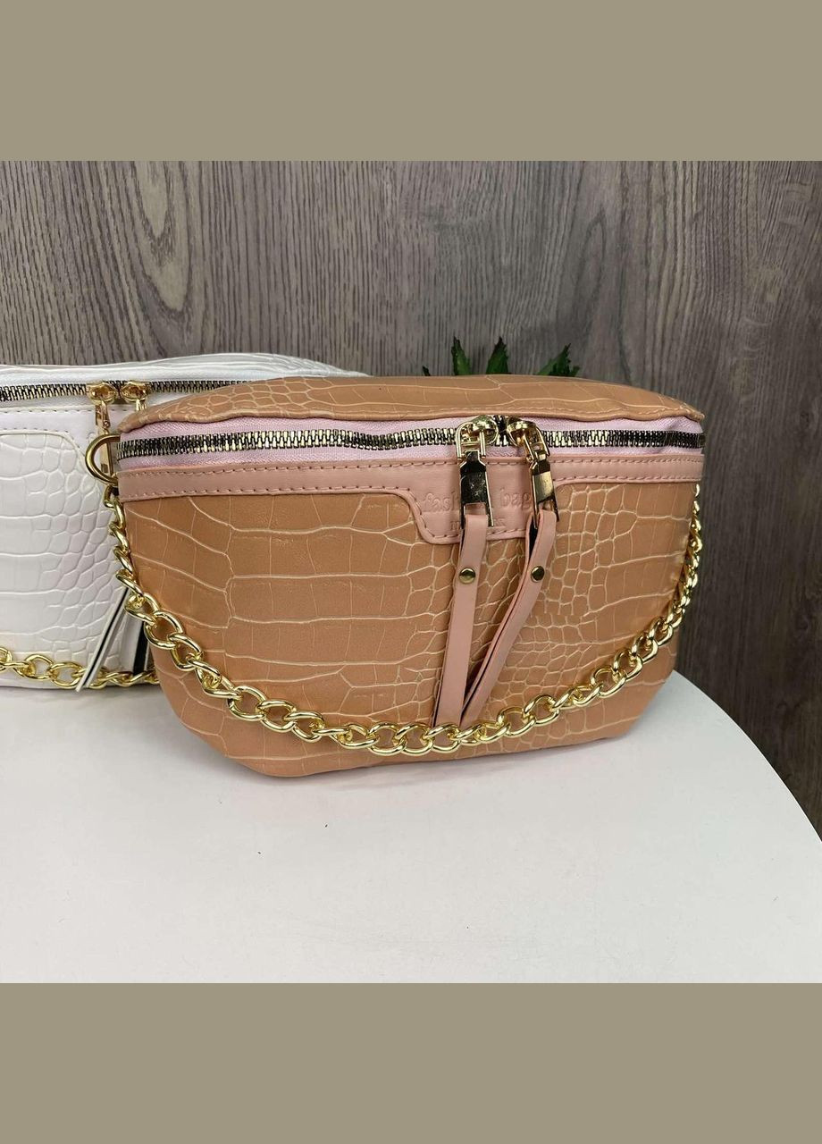 Женская сумка слинг змеиная, Бананка сумка для девушки, мини сумочка на грудь под рептилию Темный No Brand (334729697)