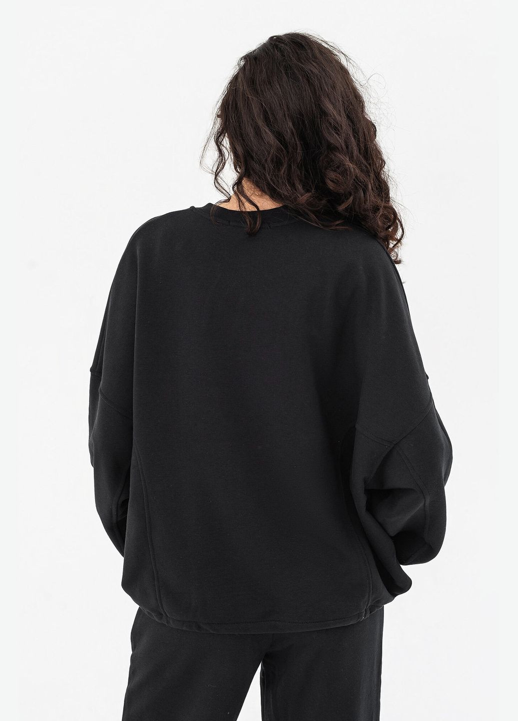 Чорний світшот nari Garne однотонний (292553459)