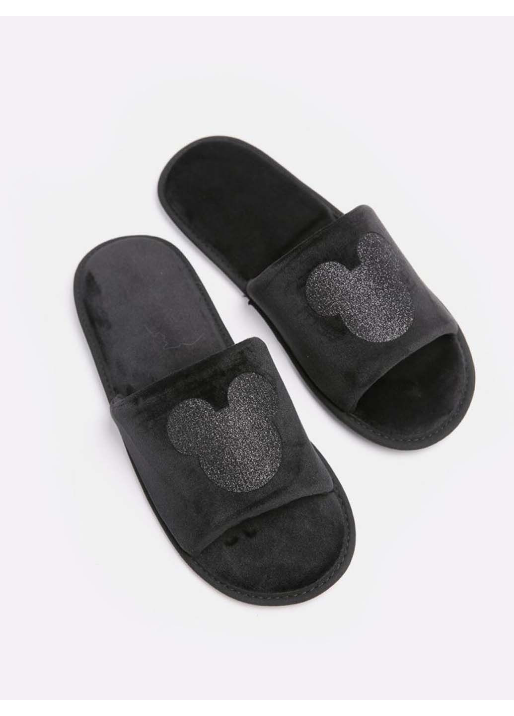 Черные домашние тапочки Family Story