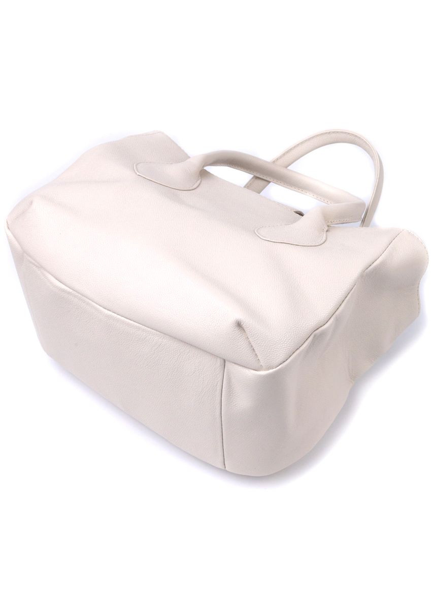 Деловая женская сумка с двумя ручками из натуральной кожи 22830 Бежевая. Shvigel (331907503)