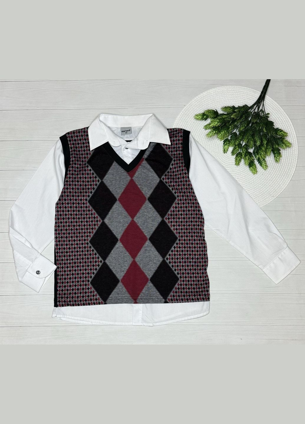 Сорочка з імітацією жилетки хлоп. 7505 Marions (314740763)