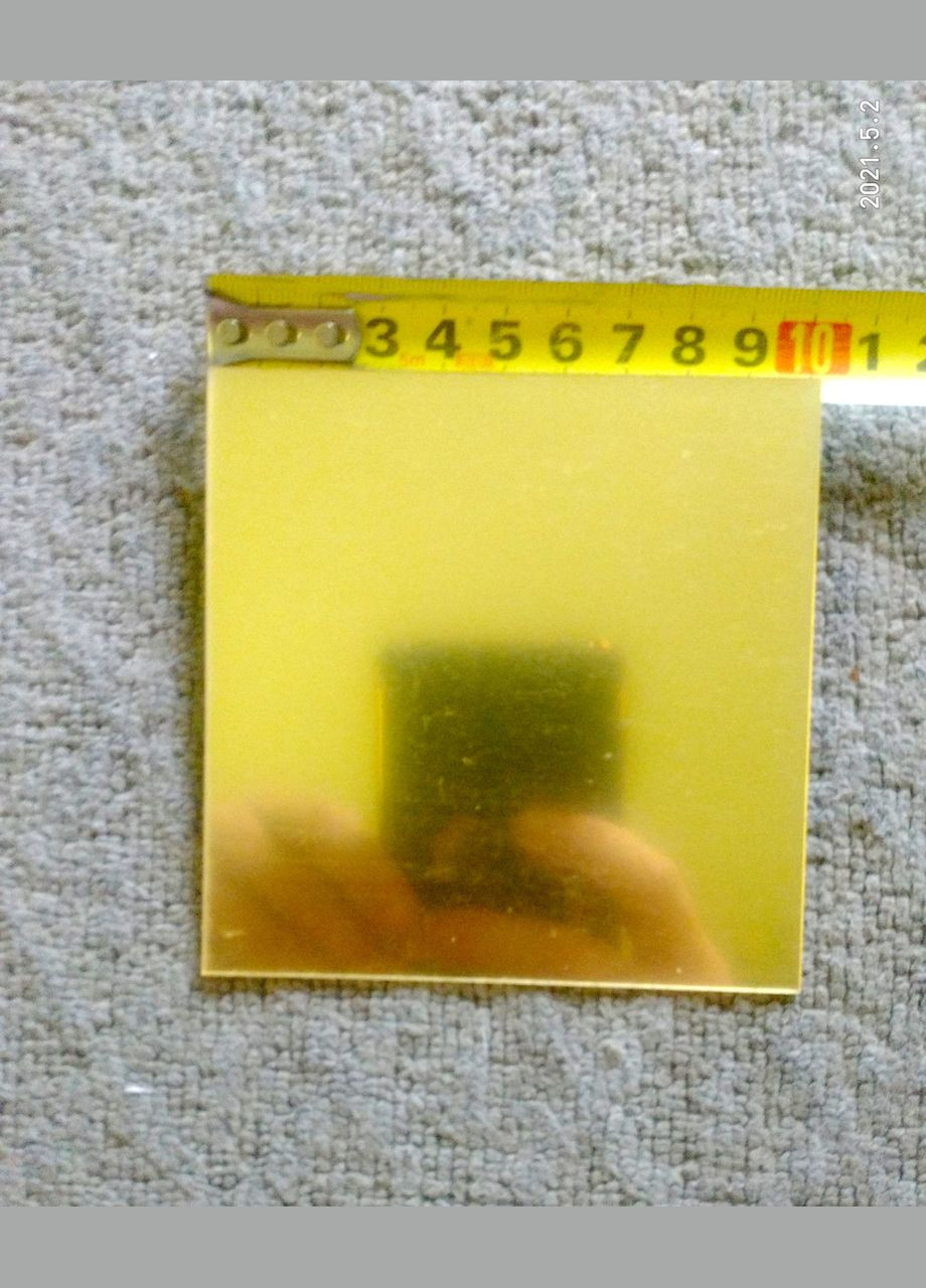 Дзеркальні акрилові наклейки квадрати золоті 10 х 10 см 5 шт набір Б317 No Brand (302241846)