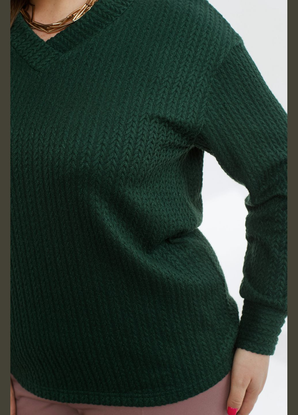 Зеленый демисезонный трендовый пуловер пуловер No Brand