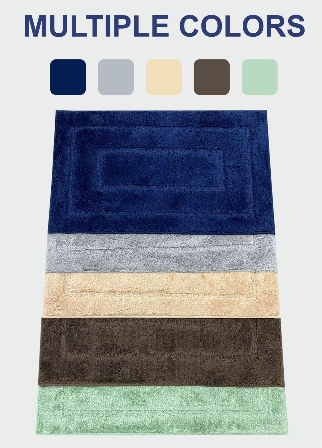 Килимок для ванної кімнати - екстра м’який, абсорбуючий, міцний, прорезинений - 50 x 80 см Зелений Lovely Svi (302679090)