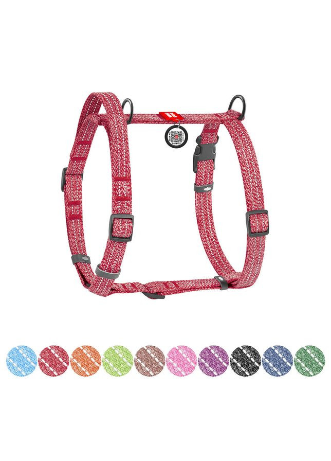 Шлея для собак з ручкою з відновленої бавовни анатомічна Н-подібна WAUDOG Re-cotton з QR-паспортом, світловідбивна, пластиковий No Brand (363199160)