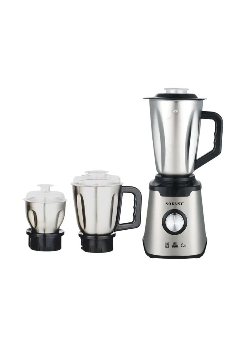 Стаціонарний блендер з кавомолкою SK-03030 з пластиковою чашею 1.5л для коктейлів 500Вт Бірюзовий Sokany (317311919)