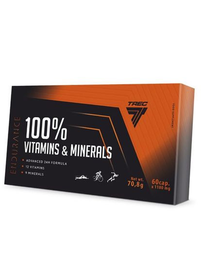 Витамины и Минералы, 100% Vitamins & Minerals Endurance, 60капс (36101045) Trec Nutrition (293255567)