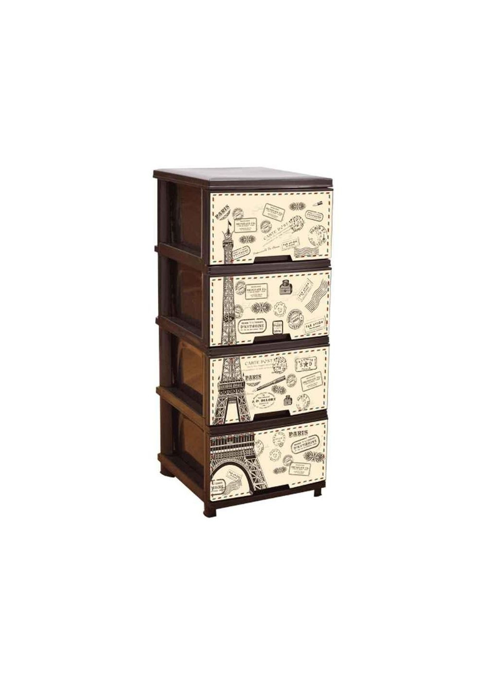 Комод на 4 выдвижных ящика с декором (т., Париж) 09329 ТМ Алеана (369156627)