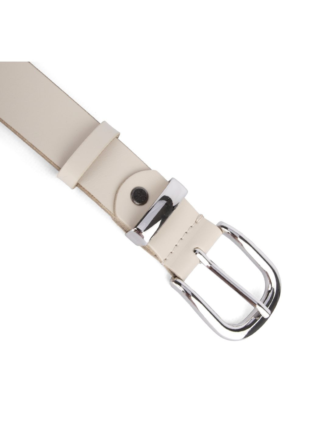 Ремень женский кожаный HC-3092 silver (130 см) молочный с серебристой пряжкой HandyCover (326585356)
