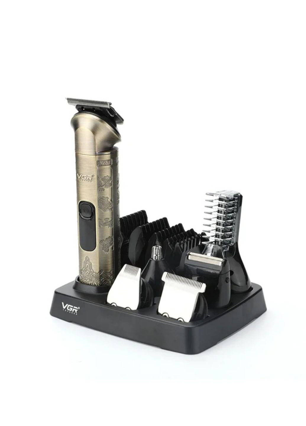 Бездротова машинка для стрижки волосся6в1 109 акумуляторний тример для бороди та вусів з насадками 15в1 VGR (324219120)