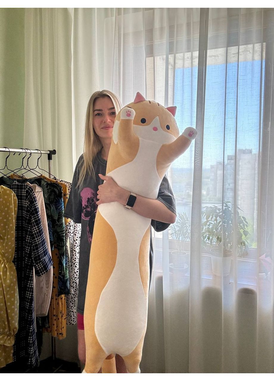 Игрушка подушка рыжий кот батон обнимашка 110 см No Brand (372049185)