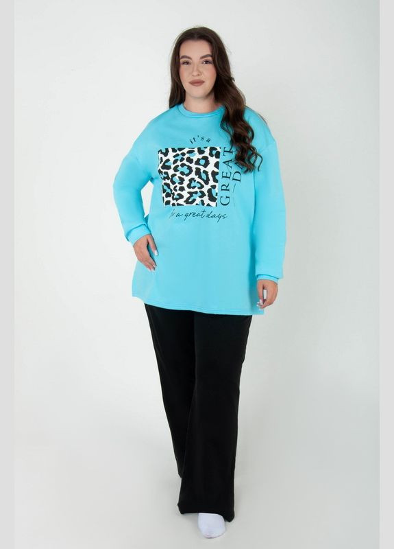 Комбинированная всесезон пижама женская 09-4064-106н голубой-черный Авекстекс