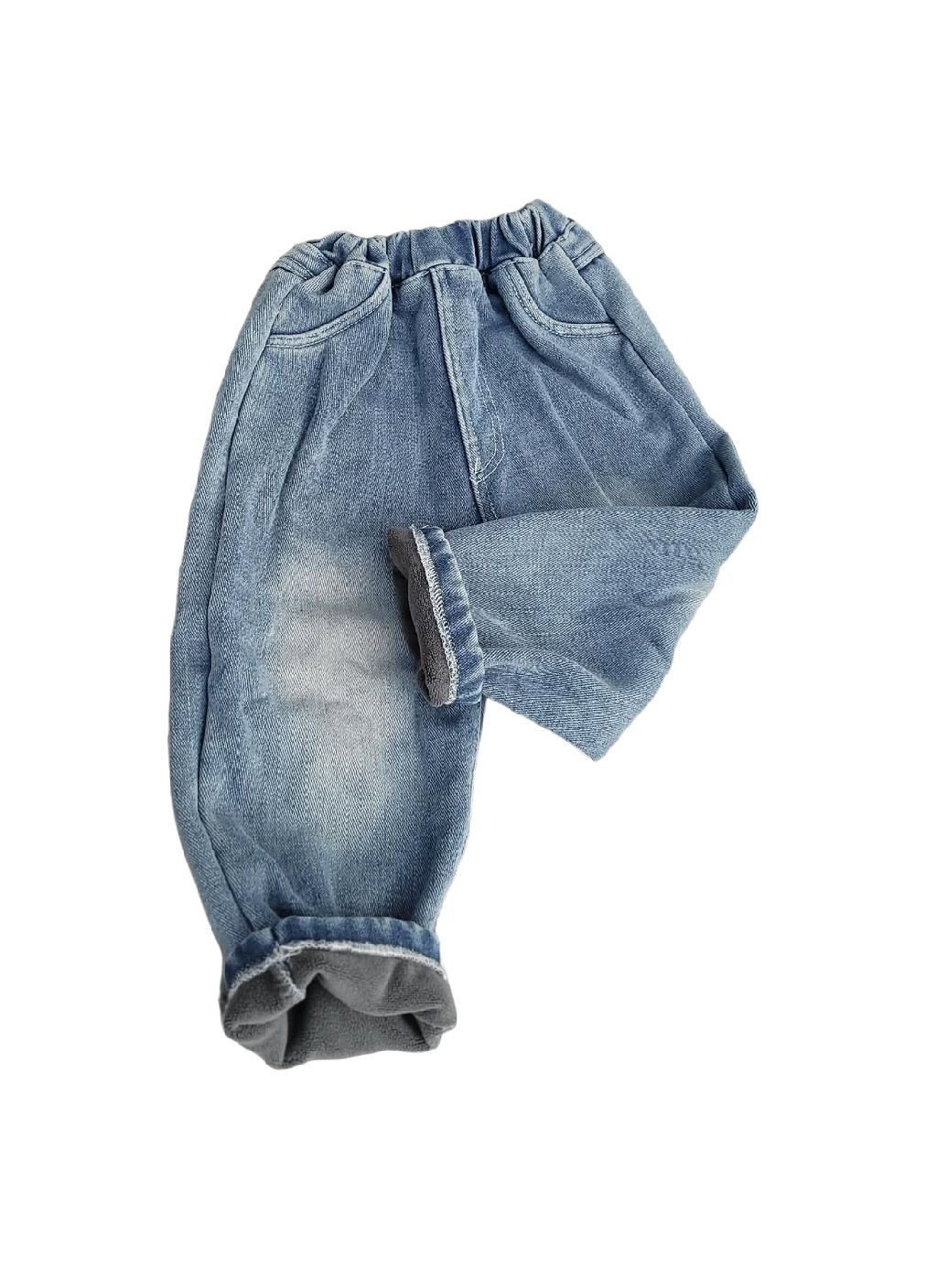 Дитячі утеплені штани джинси з поясом на резинці задніми кишенями для дітей дівчаток персонаж Куромі (481668-Prob) Розмір 90 Unbranded (364927012)