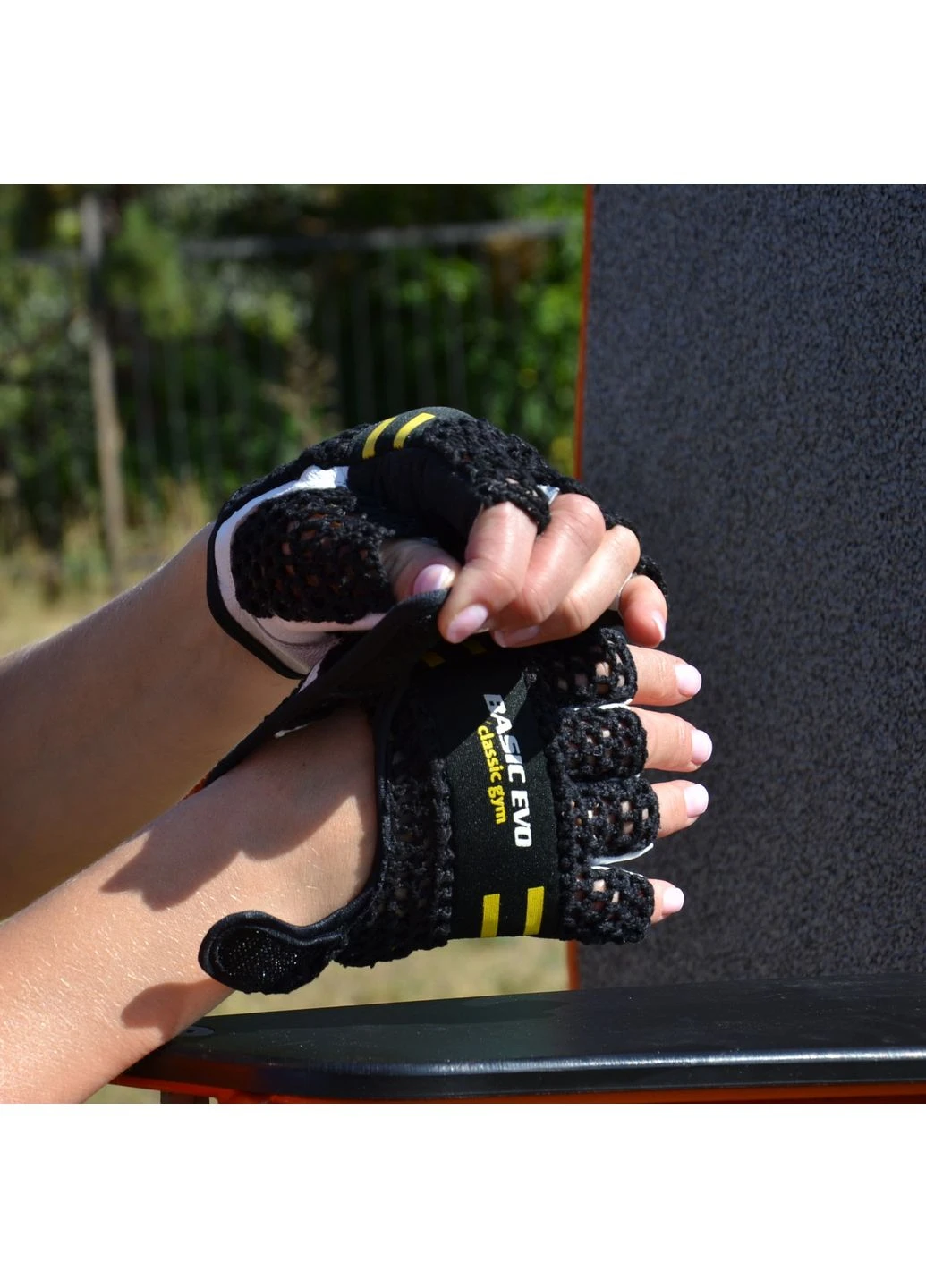 Рукавички для фітнесу PS-2100 Basic EVO Black/Yellow Line Power System (399250759)