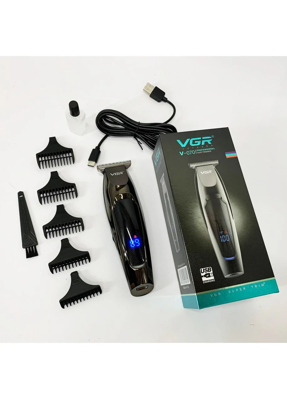 Машинка для стрижки волос VGR V-070 Триммер аккумуляторный с USB и индикатором зарядки No Brand (385249409)