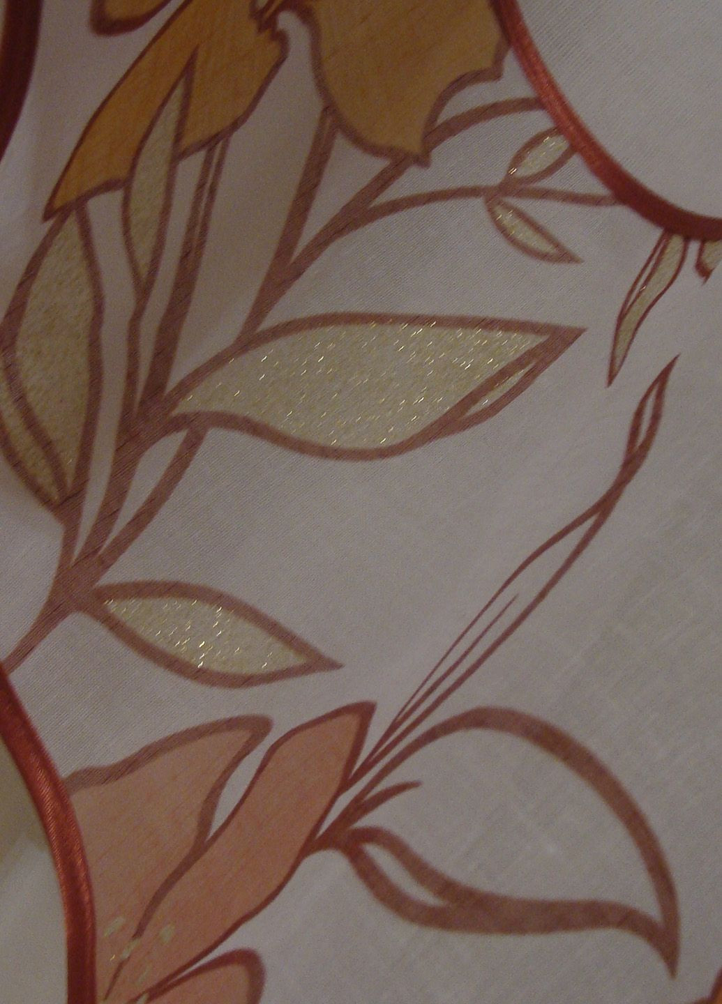 Ламбрекен Две Ассиметрии цветы карниз 250см белый с песочным (92_4пб) Firanka Abstract (335870514)