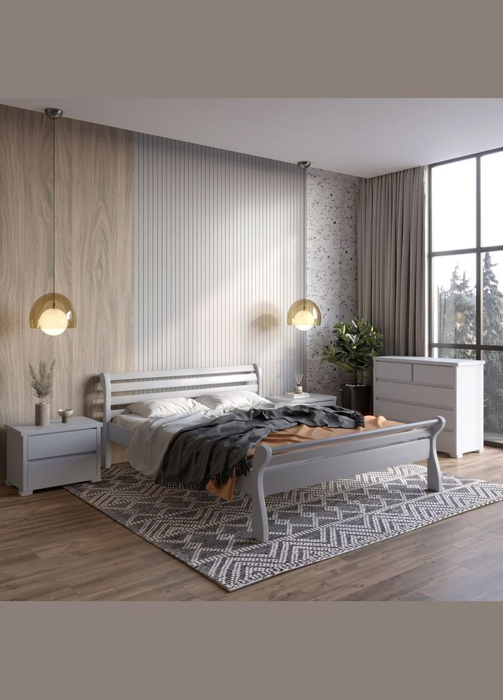 Односпальне дерев'яне ліжко Верона (RAL-7040) 70х190 см (MBG-4528) Mebigrand (366087881)