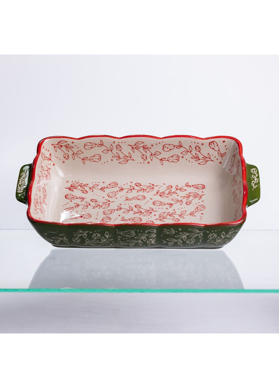 Форма для запекания Vintage 28×17×5 (см) прямоугольная форма для выпекания в духовке с ручками Зеленая HM05-10 Yiwu (371391739)