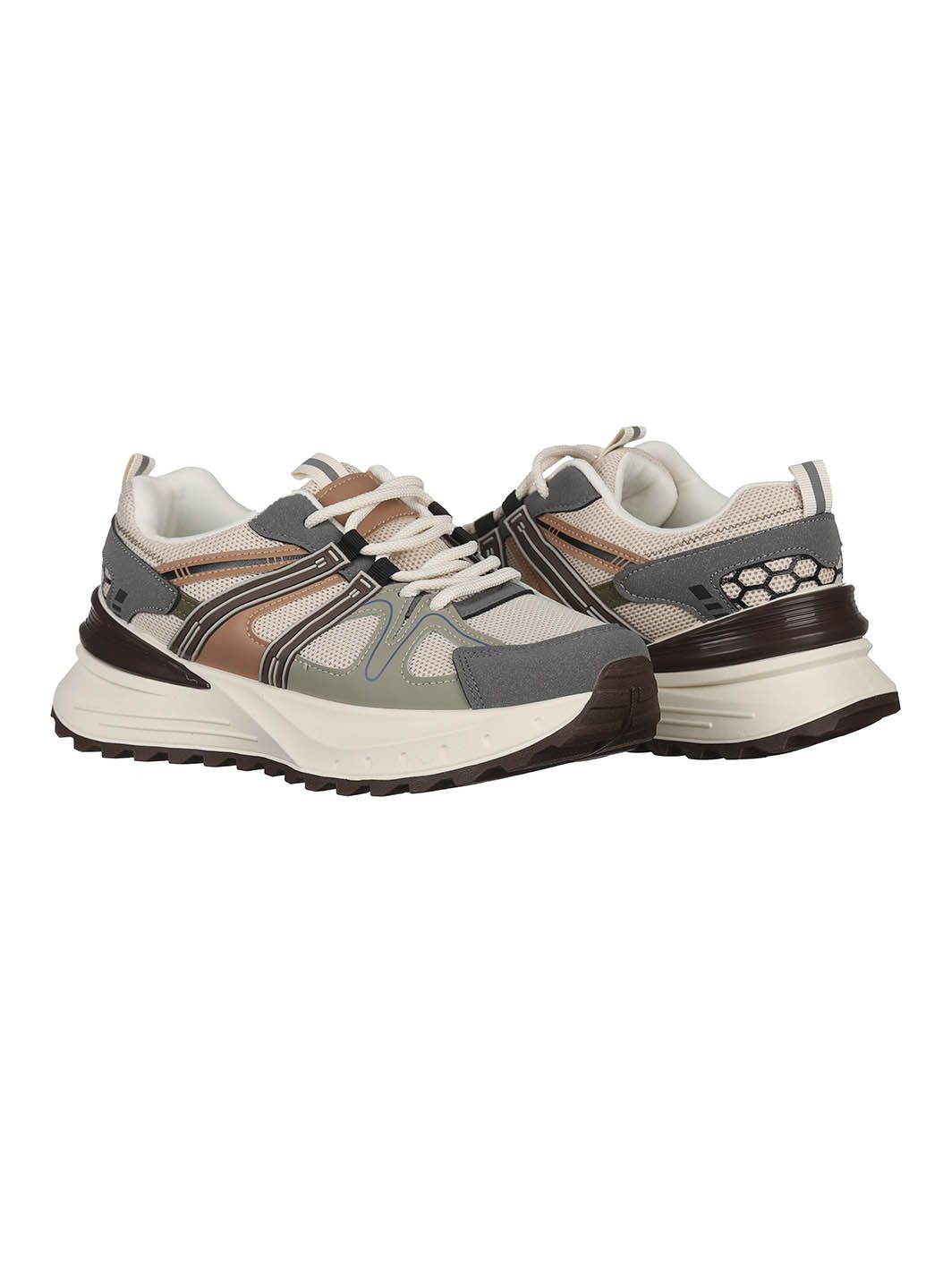 Женские кроссовки из текстиля повседневные No Brand бежевые демисезоны (325977312)