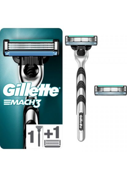 Станок для гоління Gillette mach3 з 2 змінними картриджами (268146736)