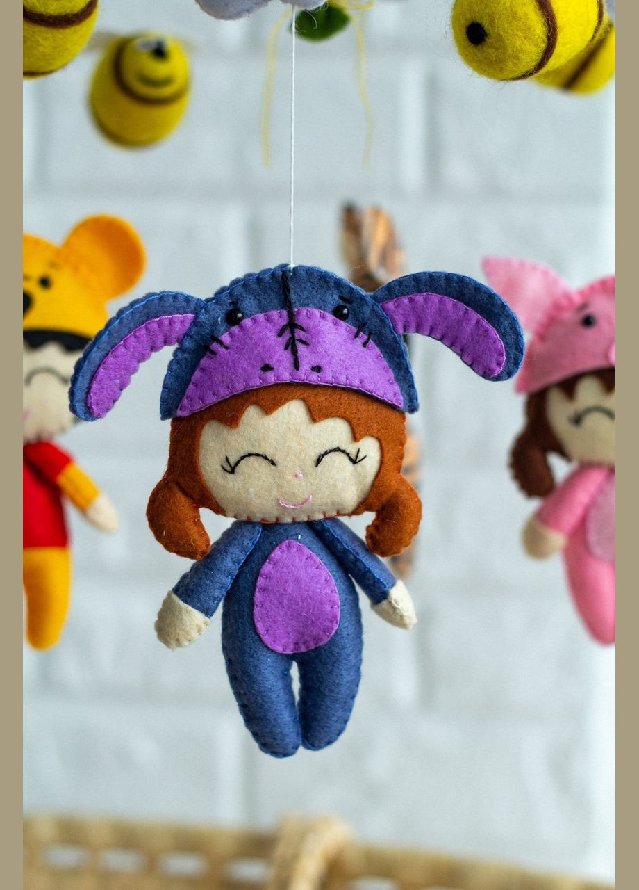 Дитячий мобіль на ліжечко для немовлят WooolyWool «Веселі дівчатка» No Brand (342758011)