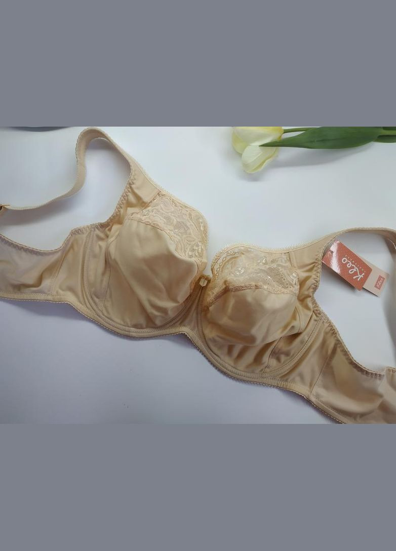 Бежевый комфортный бюстгальтер с широкими бретелями мягкая чашкаkleo -клео338 Kleo полиамид
