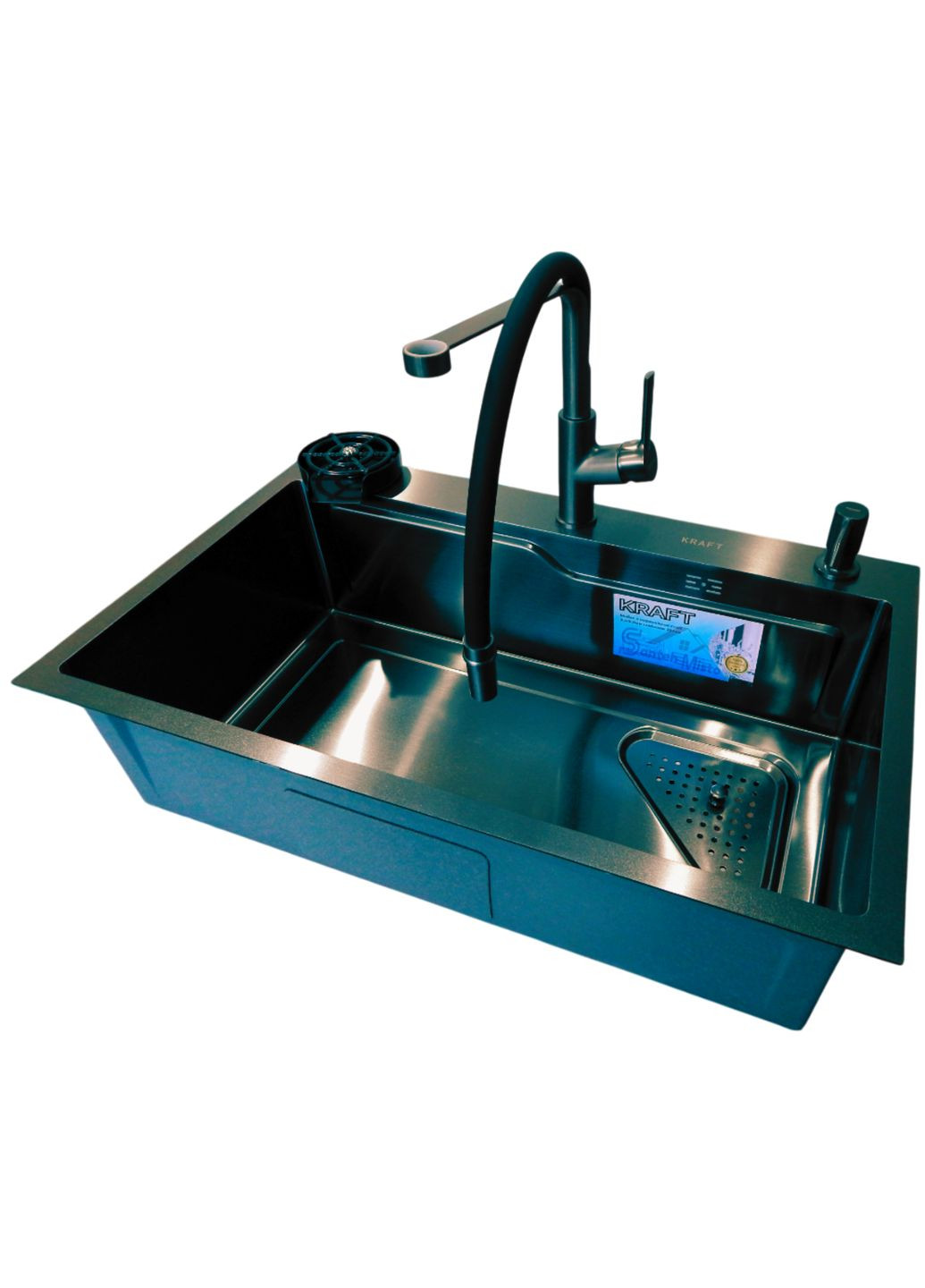 Комплект кухонної мийки HM 7546 NANO BLACK Kraft (349512643)