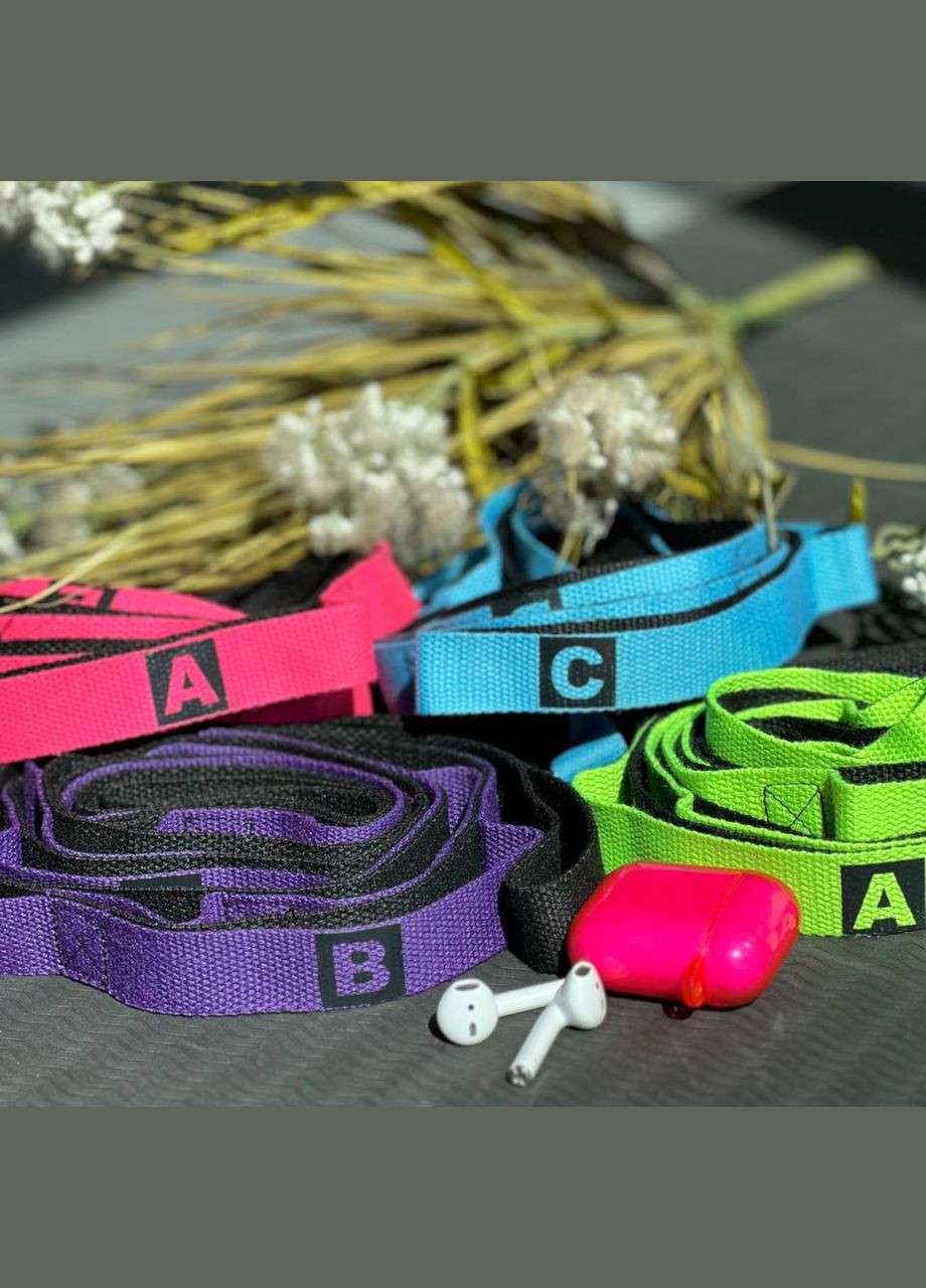 Ремень для йоги с петлями для хвата розовый YJABCD-P () SNS (316141825)