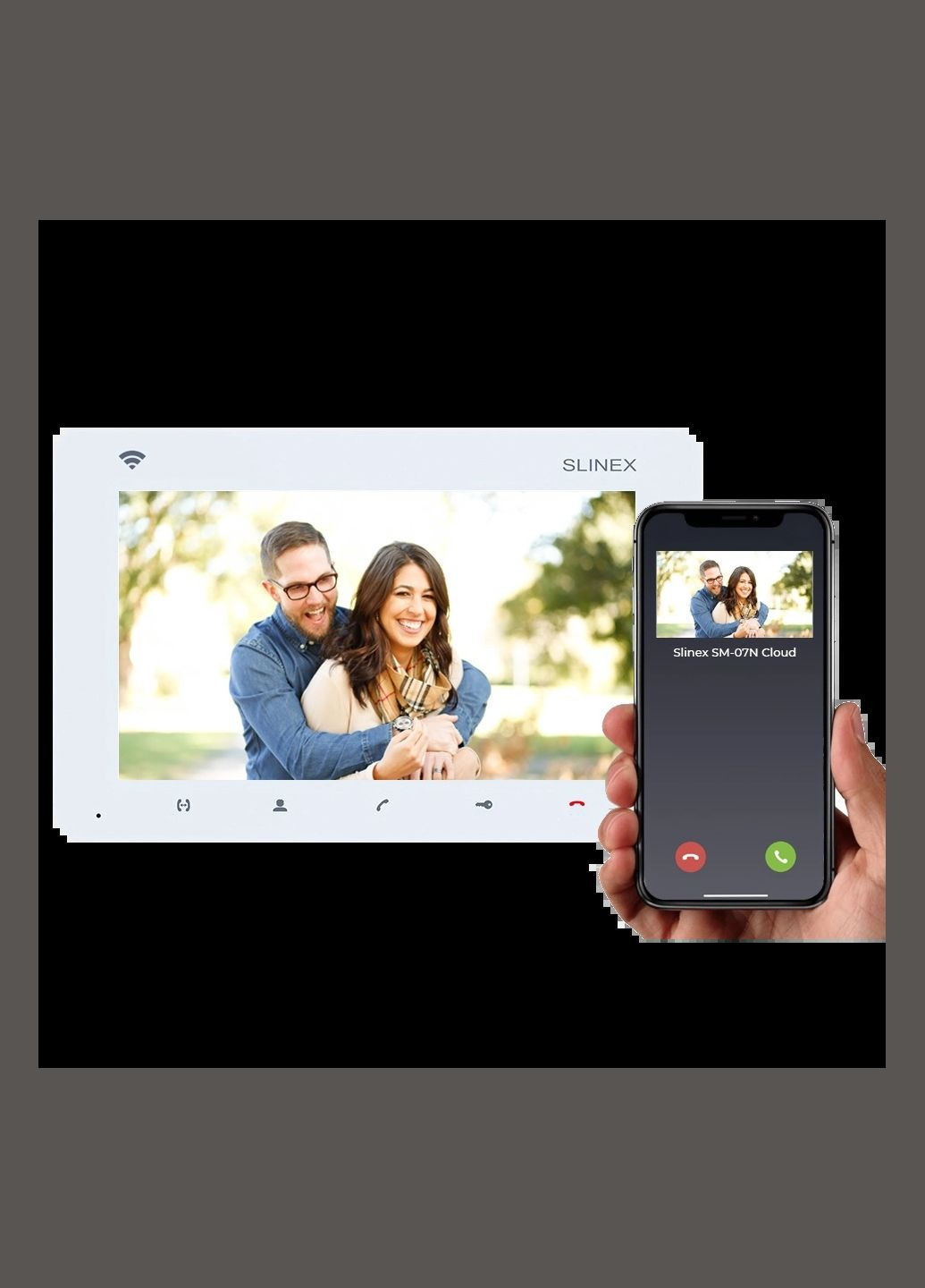 Видеодомофон 7” SM-07N Cloud (White) с Wi-Fi, детектором движения и записью видео Slinex (340548514)