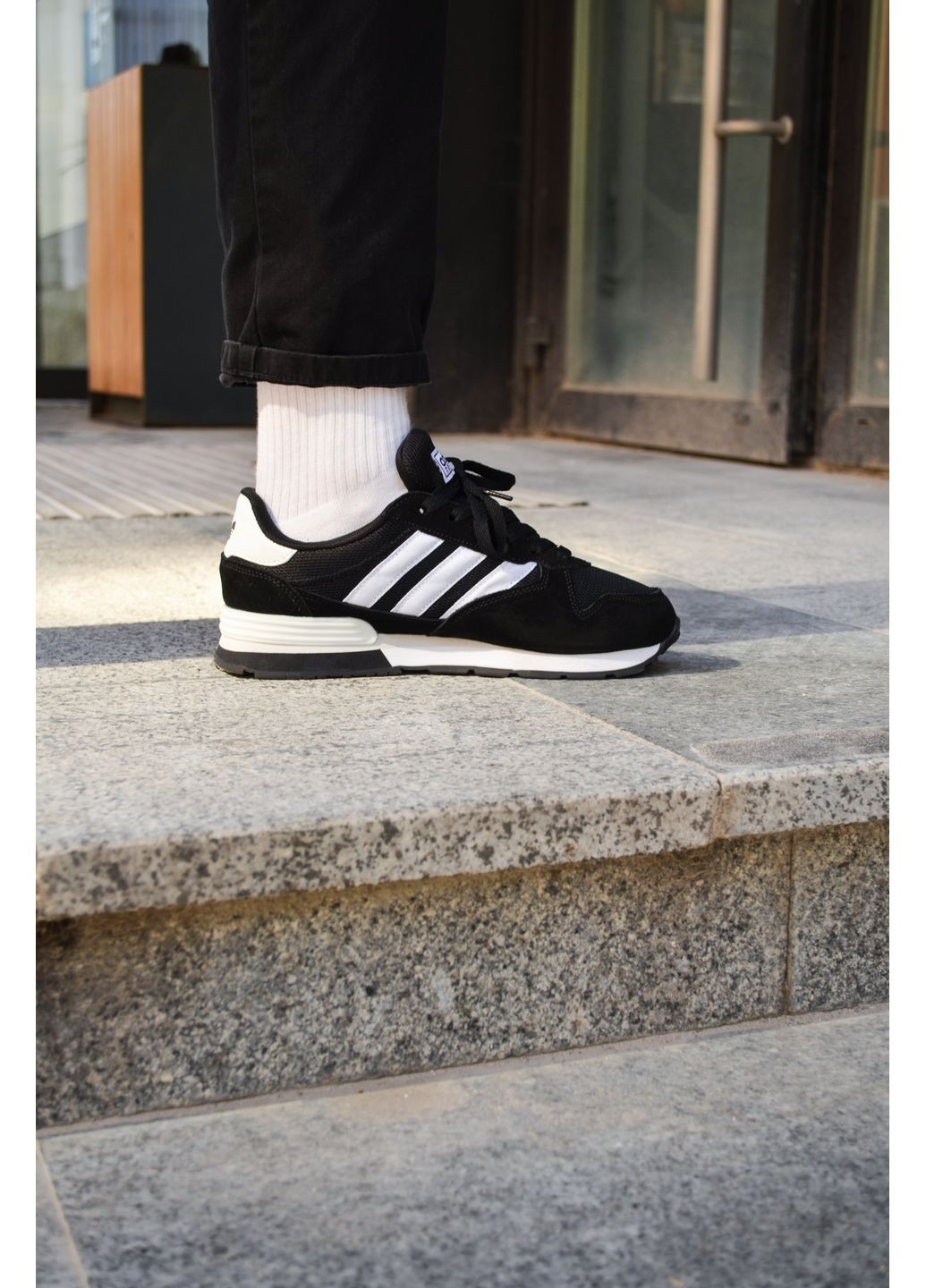 Чорні Осінні кросівки чоловічі adidas trezoid 2 black white адідас No Brand