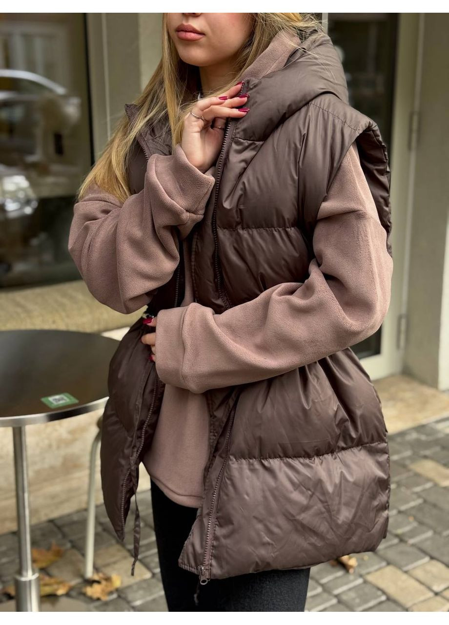 Жилет женский оверсайз с кулиской на эко пуха (Замеры в описании) GD/GL Модний простір (366883347)