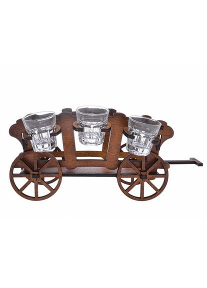 Набор для бара Телега с рюмками 34х24х16 см 7 предметов 148420 дерево Lefard (346528871)