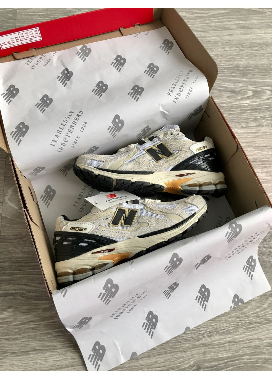 Белые демисезонные кроссовки мужские и женские New Balance 1906D Protection Pack white | Нью Беланс 1906D