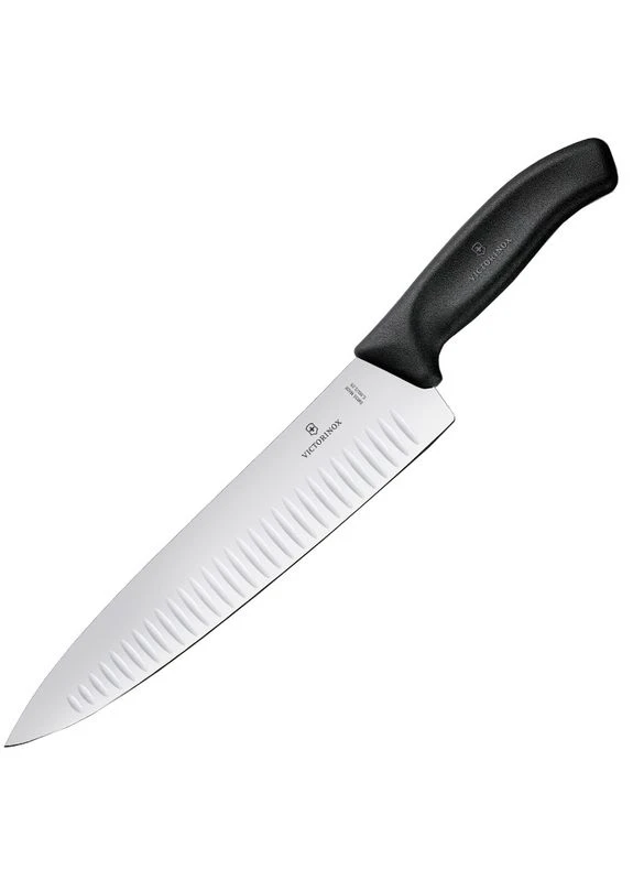 Ніж кухонний, побутовий SwissClassic Carving (лезо: 250 мм), чорний, блістер 6.8023.25B, нержавіюча сталь Victorinox (393541103)
