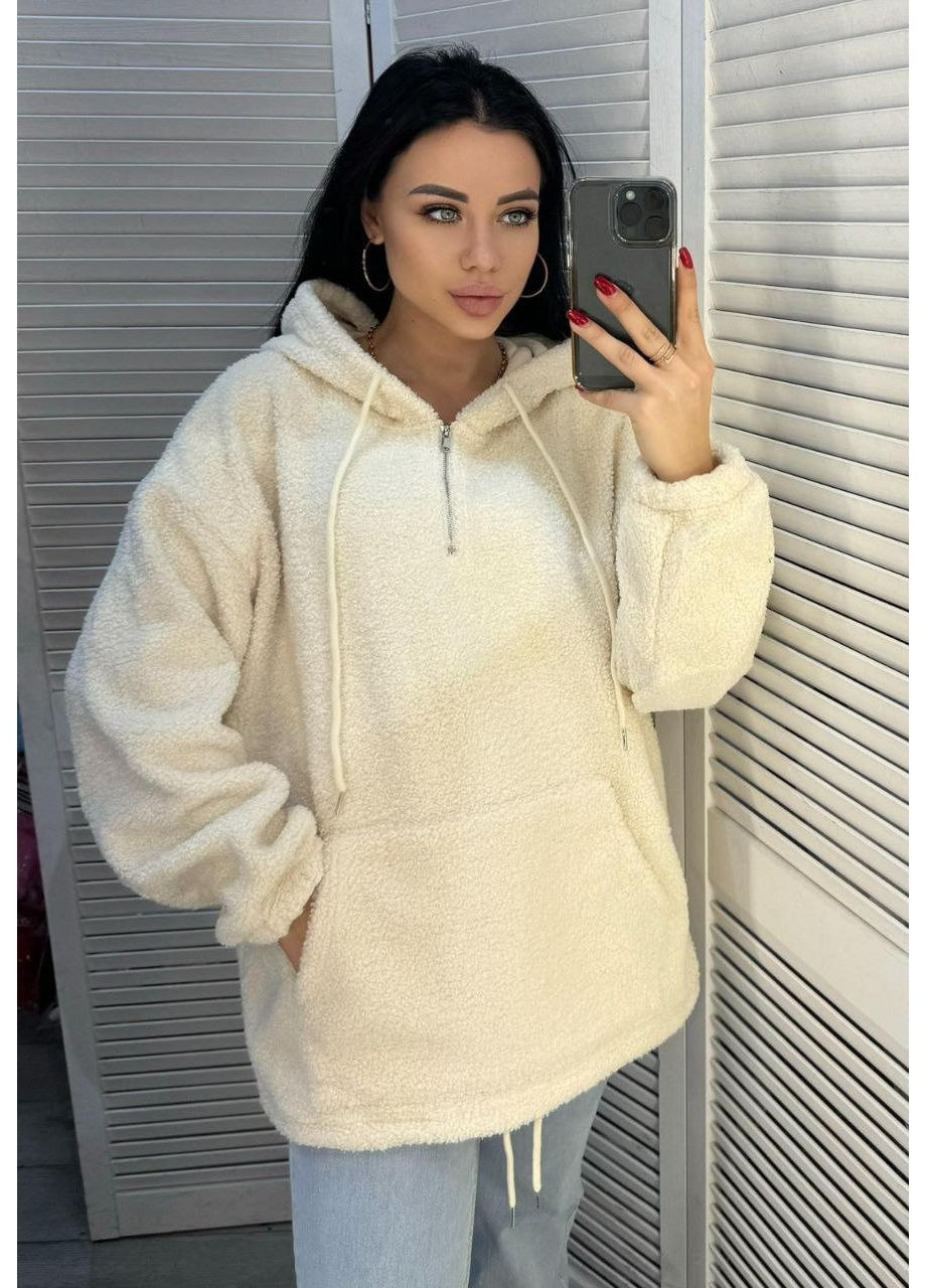 🟣 Хутряне худі oversize ЗАМІРИ В ОПИСІ GD/GL Модний простір (366438354)