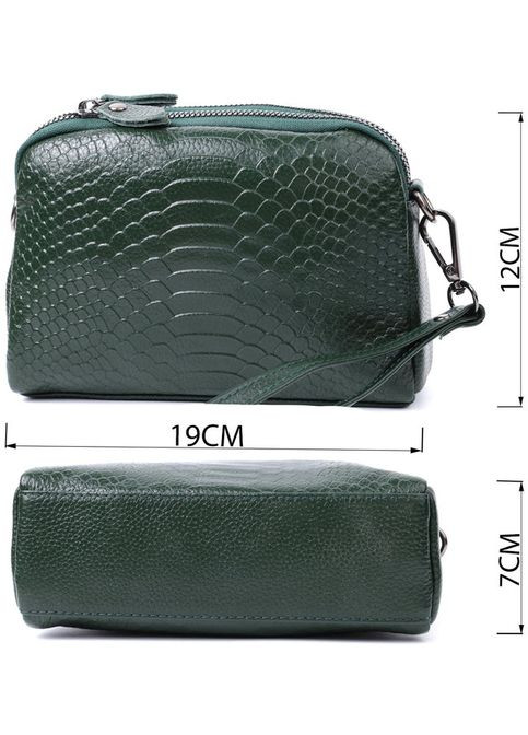 Сумка клатч через плече жіноча із натуральної шкіри середня Зелений 37683 Vintage (353690055)