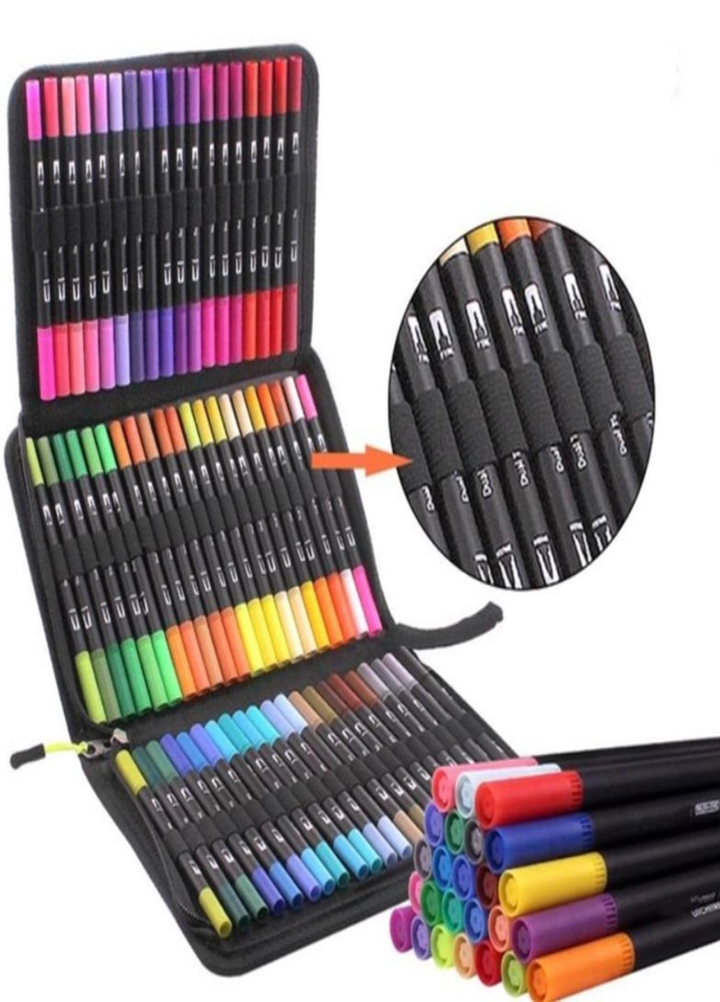 Набор двухсторонних акварельных маркеров Color pencil CD с сумкой для рисования (80шт.) No Brand (300373621)