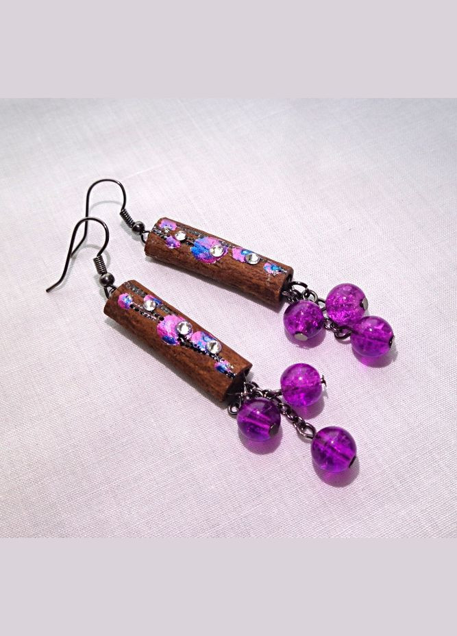 Серьги ручной работы из дерева корицы "Капитошка" No Brand (349842358)