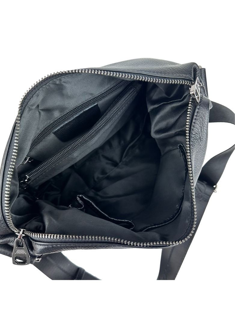 Шкіряна жіноча сумка через плече чорна RoyalBag NB2-3401A (299179405)