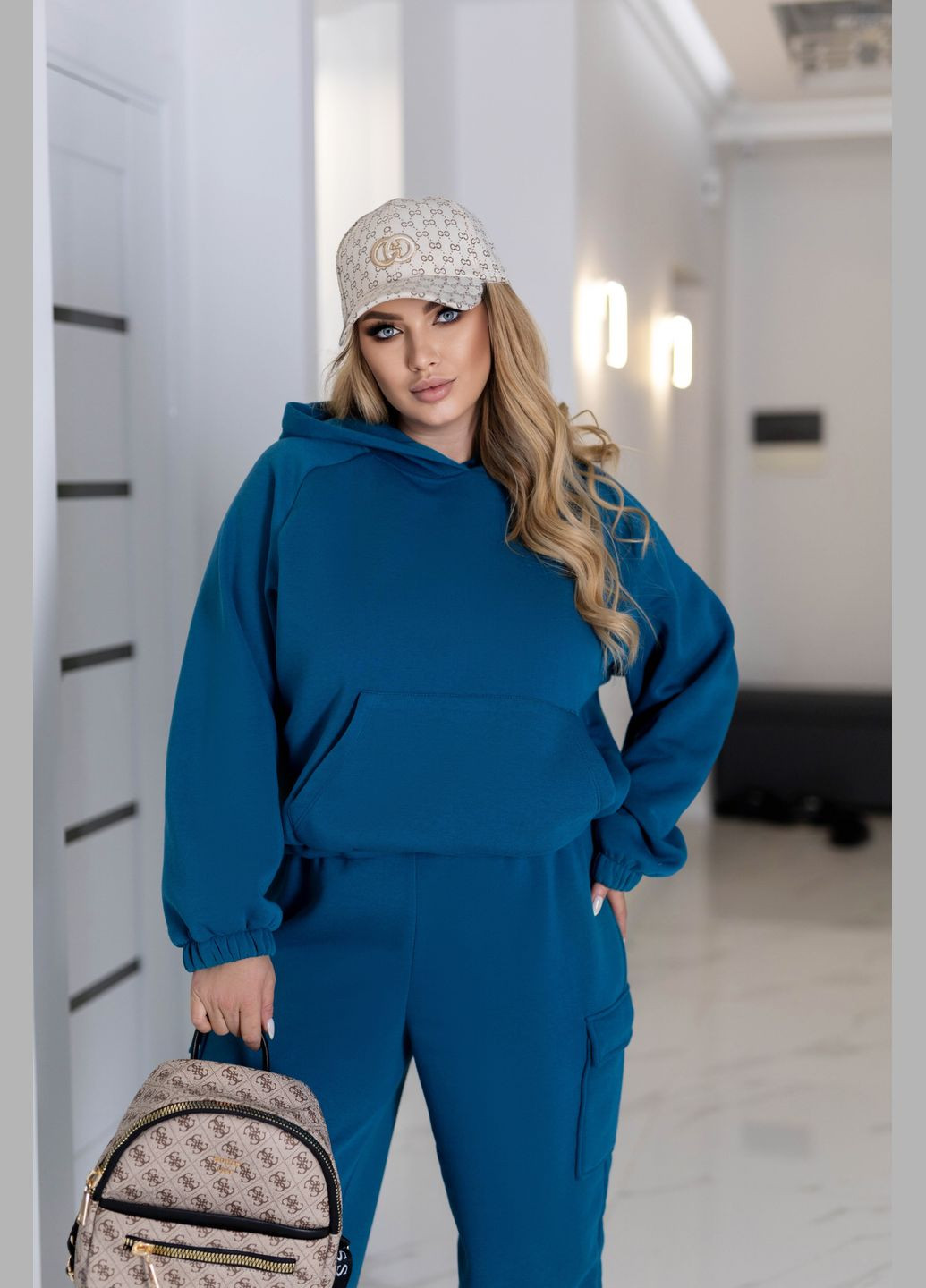 Теплый спортивный костюм со штанами карго Fashion Girl Human (313803099)