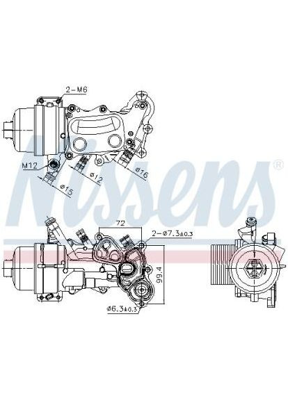 Радіатор масляний з корпусом масляного фільтра Nissens (360486372)