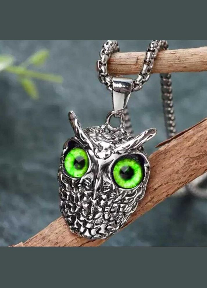 Симпатичний кулон сова з зеленими очима (NR0077_2) No Brand (315885462)