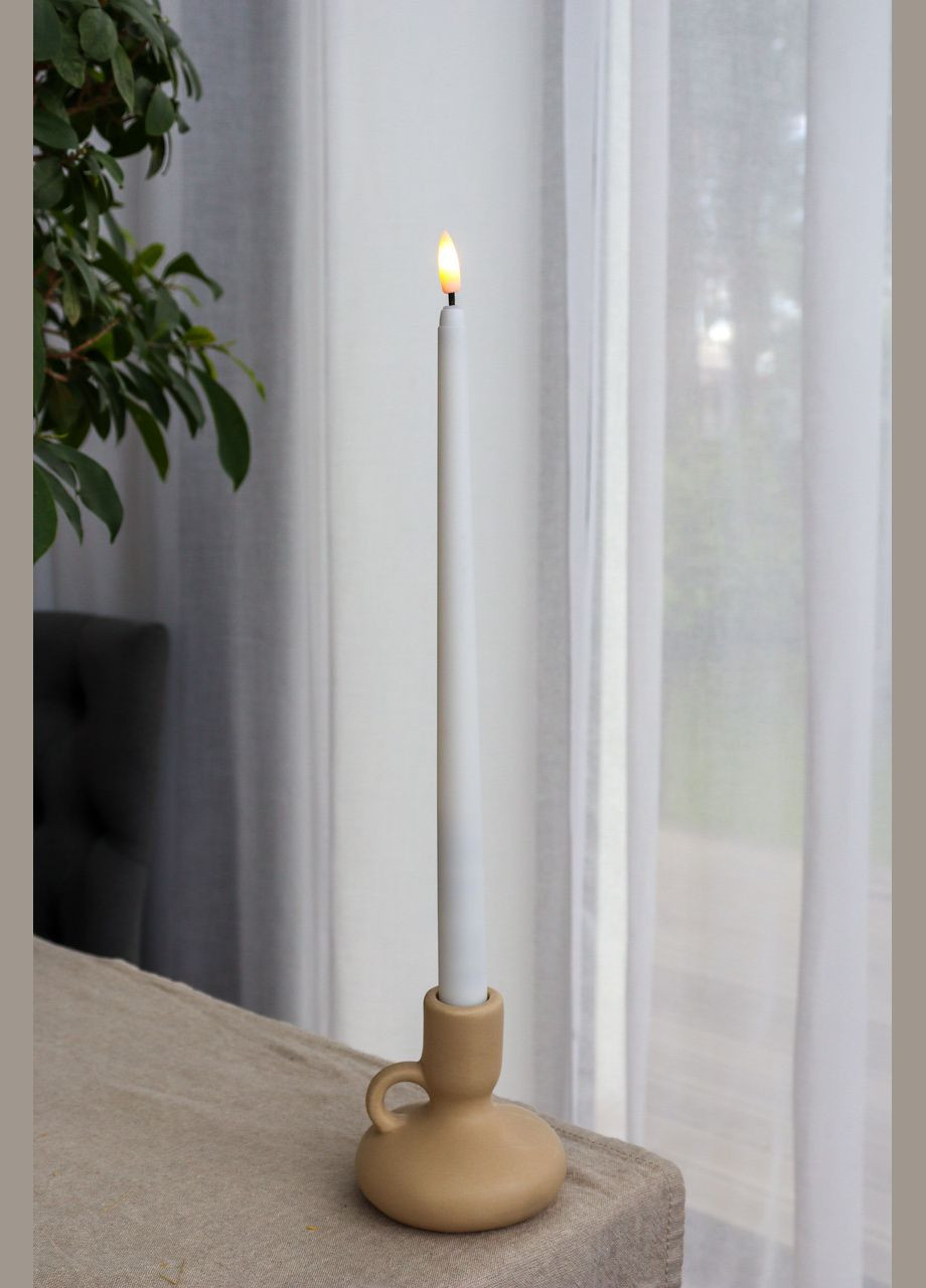 Свічка Led столова конічна 33 см. (біла) Flame (341537547)