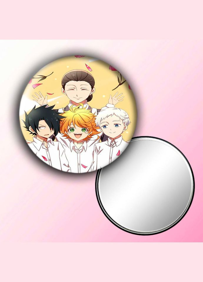 Дзеркальце косметичне кишенькове Аніме Обіцяний Неверленд #0005 із малюнком круглий 56 мм No Brand (309157108)