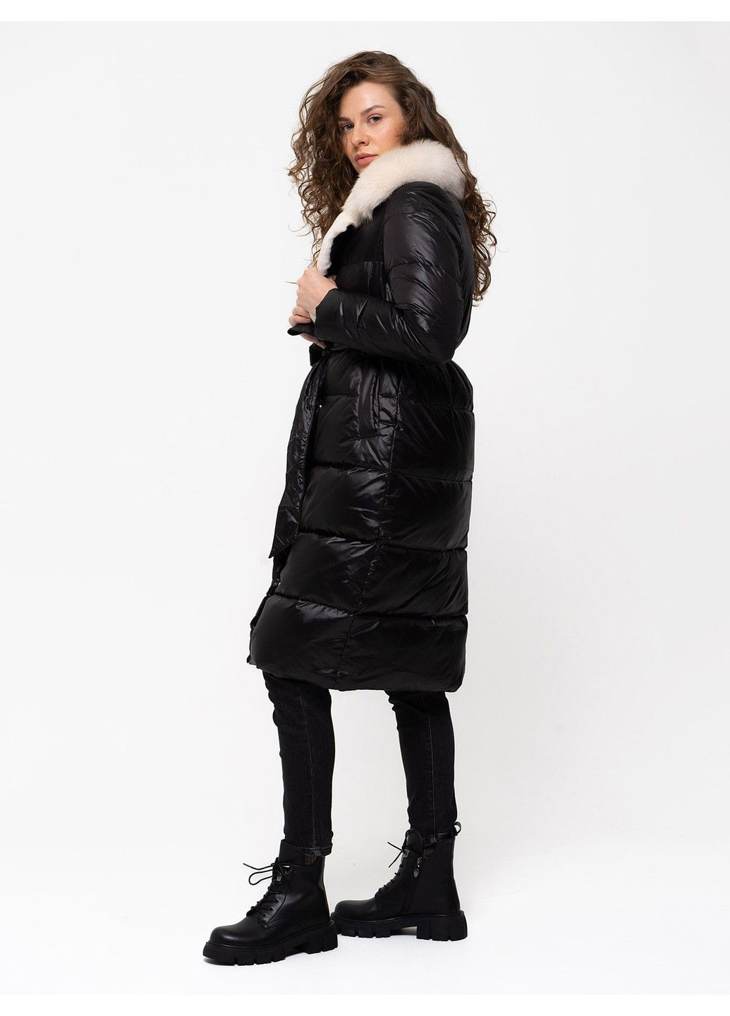 Черная зимняя пальто 21 - 18126 Vivilona