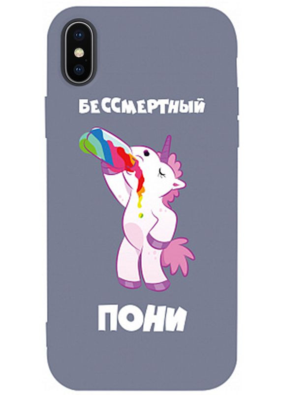 Чехол-накладка Matt TPU 2mm Print Case Apple iPhone X/XS #20 Unicorn Drink Lavander Grey Toto (301782036)