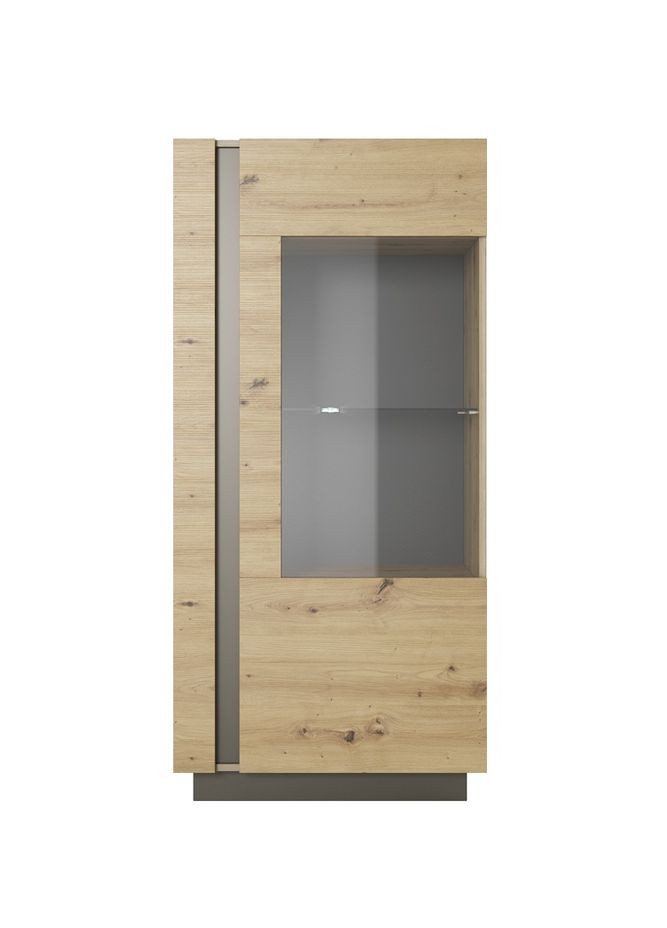 Вітрина низька Арко / Arco 1-дверна 1D1W/72 Дуб артизан/графіт (PFH-091060) Perfect Home (368662982)