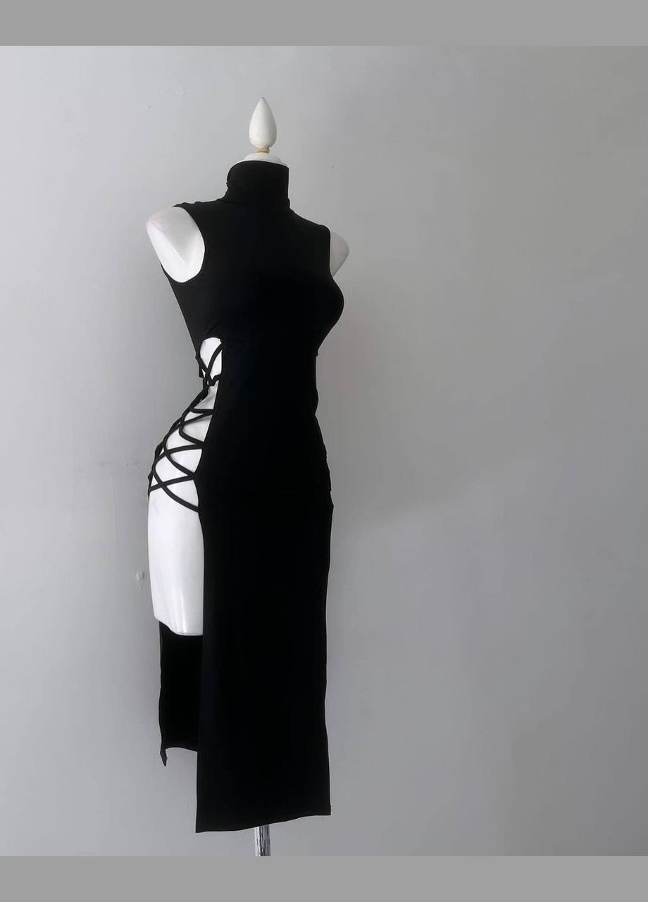 Чорна повсякденний, кежуал сукня No Brand однотонна