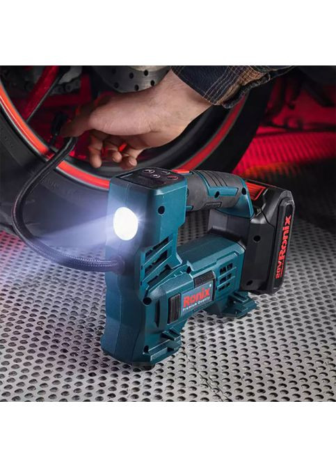 Автомобильный компрессор аккумуляторный 20 В (8605) Ronix (330120512)