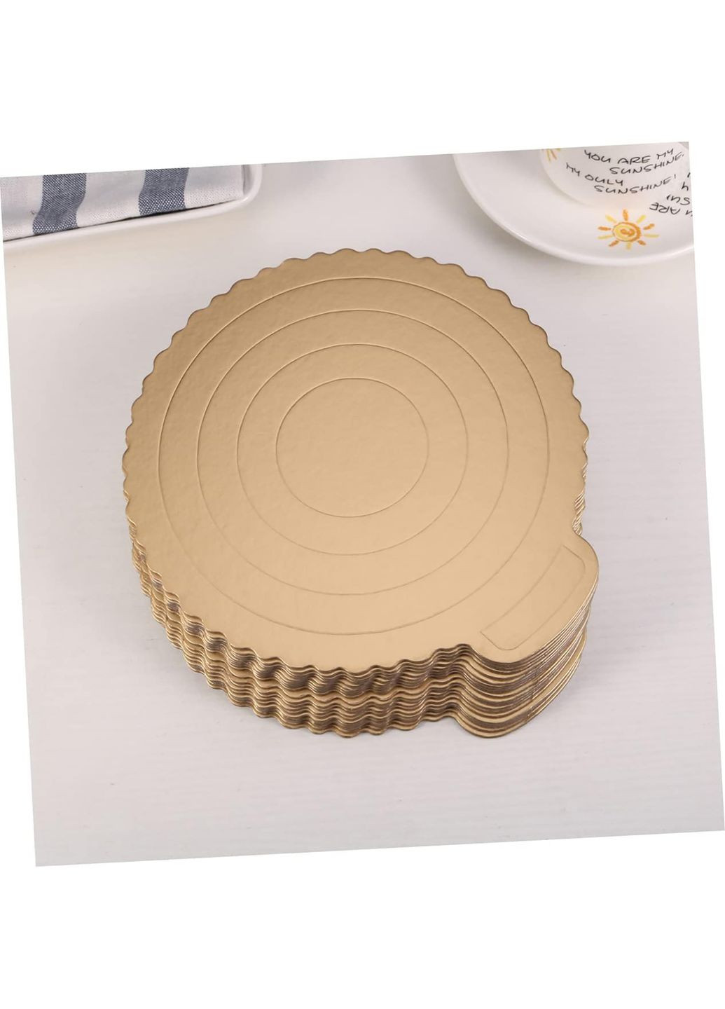 Підкладка картонна для торта підставка кондитерська під торт D 24.5 см золота (комплект із 10 шт.) Kitchen Master (289354718)